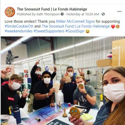 A tweet from the Snowsuit Fund.